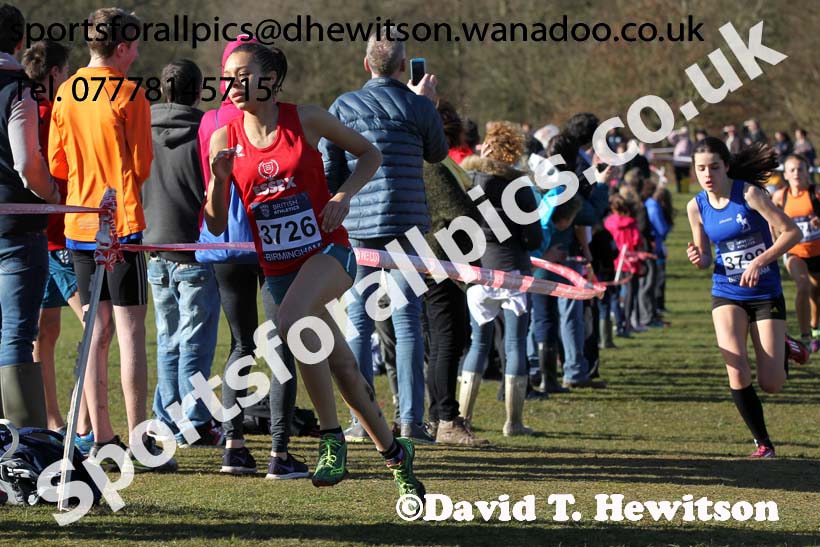 Girls under-15s Inter Counties Cross Country,  Cofton Park, Birmingham. Photo: David T. Hewitson/Sports for All Pics